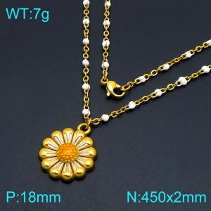 SS Gold-Plating Necklace - KN297633-Z