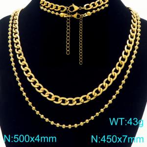 SS Gold-Plating Necklace - KN297661-Z