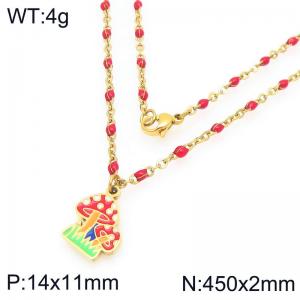 SS Gold-Plating Necklace - KN297673-Z