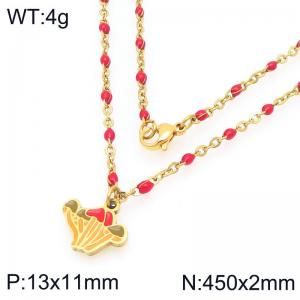 SS Gold-Plating Necklace - KN297674-Z