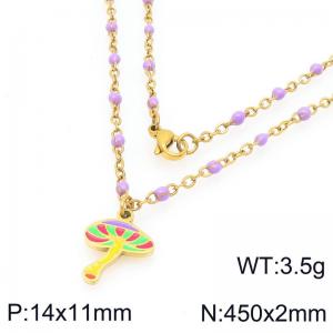 SS Gold-Plating Necklace - KN297681-Z