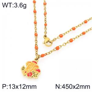 SS Gold-Plating Necklace - KN297682-Z