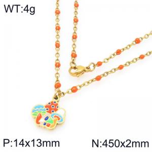 SS Gold-Plating Necklace - KN297683-Z