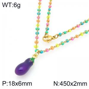 SS Gold-Plating Necklace - KN297687-Z