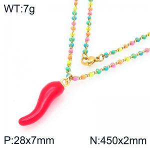 SS Gold-Plating Necklace - KN297688-Z