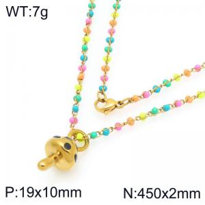 SS Gold-Plating Necklace - KN297691-Z