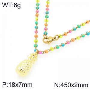 SS Gold-Plating Necklace - KN297693-Z