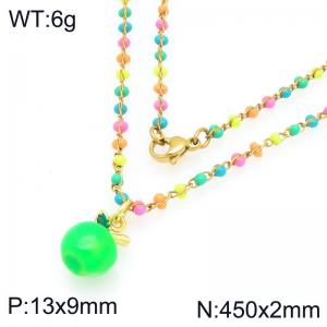 SS Gold-Plating Necklace - KN297698-Z