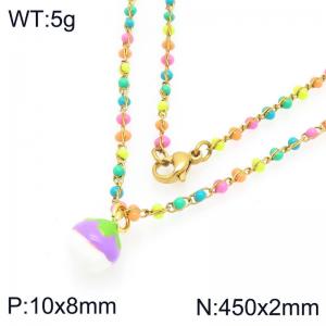 SS Gold-Plating Necklace - KN297700-Z