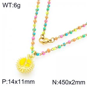 SS Gold-Plating Necklace - KN297707-Z