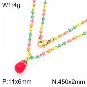 SS Gold-Plating Necklace - KN297719-Z