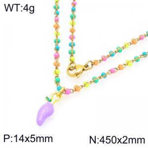 SS Gold-Plating Necklace - KN297723-Z