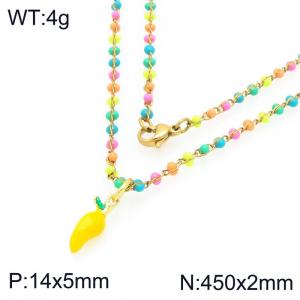 SS Gold-Plating Necklace - KN297724-Z
