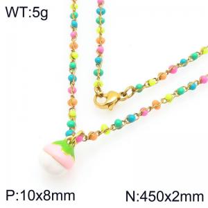 SS Gold-Plating Necklace - KN297728-Z