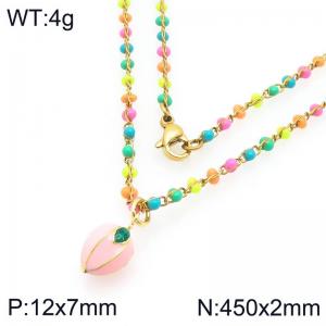 SS Gold-Plating Necklace - KN297729-Z
