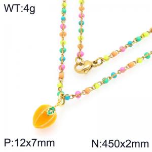 SS Gold-Plating Necklace - KN297730-Z