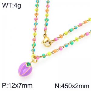 SS Gold-Plating Necklace - KN297731-Z