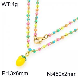 SS Gold-Plating Necklace - KN297733-Z