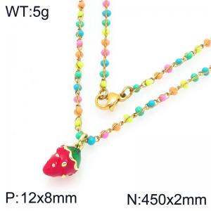 SS Gold-Plating Necklace - KN297738-Z