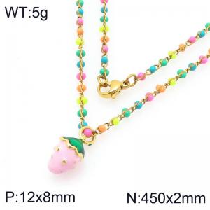 SS Gold-Plating Necklace - KN297739-Z