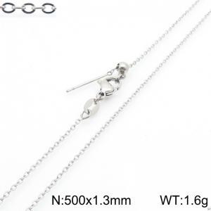 Simple and trendy stainless steel adjustable plain chain necklace - KN297755-Z