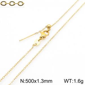 Simple and trendy stainless steel adjustable plain chain necklace - KN297756-Z