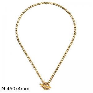 SS Gold-Plating Necklace - KN297808-Z
