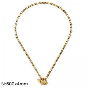 SS Gold-Plating Necklace - KN297809-Z