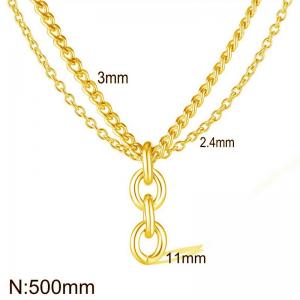 SS Gold-Plating Necklace - KN297811-Z