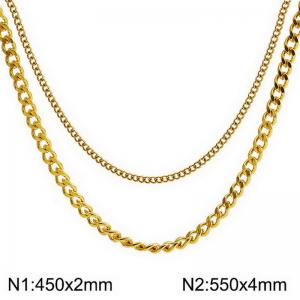 SS Gold-Plating Necklace - KN297819-Z