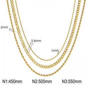SS Gold-Plating Necklace - KN297821-Z