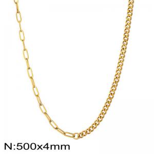 SS Gold-Plating Necklace - KN297828-Z