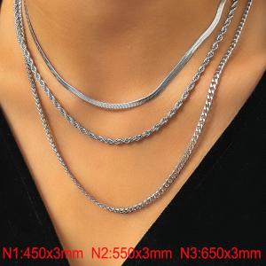 Stainless Steel Necklace - KN297891-Z