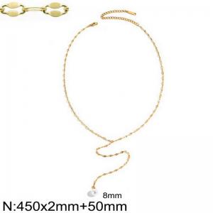 SS Gold-Plating Necklace - KN297924-Z