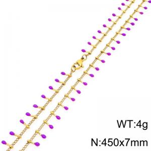 SS Gold-Plating Necklace - KN298353-Z