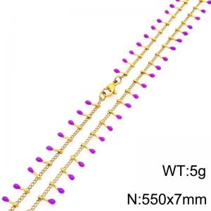 SS Gold-Plating Necklace - KN298355-Z