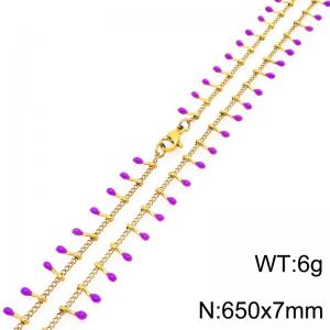 SS Gold-Plating Necklace - KN298357-Z