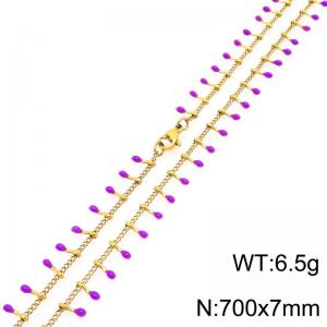 SS Gold-Plating Necklace - KN298358-Z