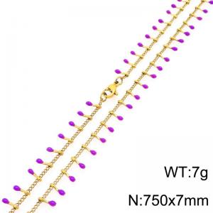 SS Gold-Plating Necklace - KN298359-Z