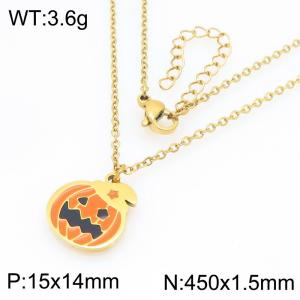 SS Gold-Plating Necklace - KN298484-Z