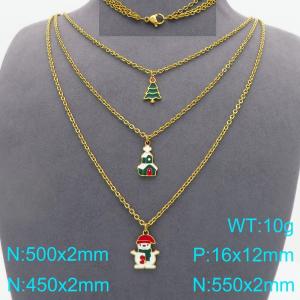 SS Gold-Plating Necklace - KN298495-Z