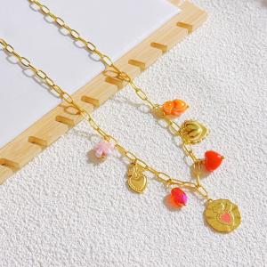 SS Gold-Plating Necklace - KN298523-SXSJ