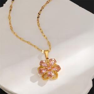 Stainless Steel Stone Necklace - KN298570-SXSJ