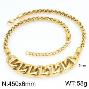 SS Gold-Plating Necklace - KN298678-KJX