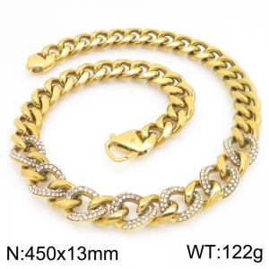 SS Gold-Plating Necklace - KN298840-Z