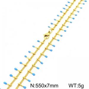 SS Gold-Plating Necklace - KN299063-Z