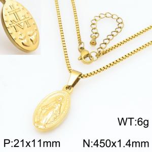 SS Gold-Plating Necklace - KN299113-Z