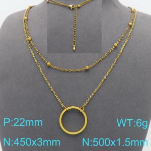 SS Gold-Plating Necklace - KN299118-Z