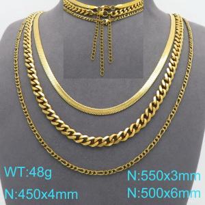 SS Gold-Plating Necklace - KN299151-Z