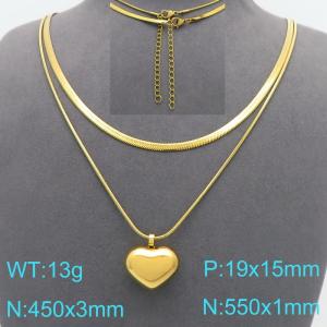 SS Gold-Plating Necklace - KN299158-Z